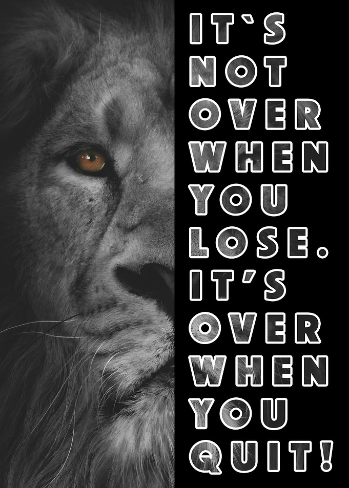 Lion Never Give Up Art