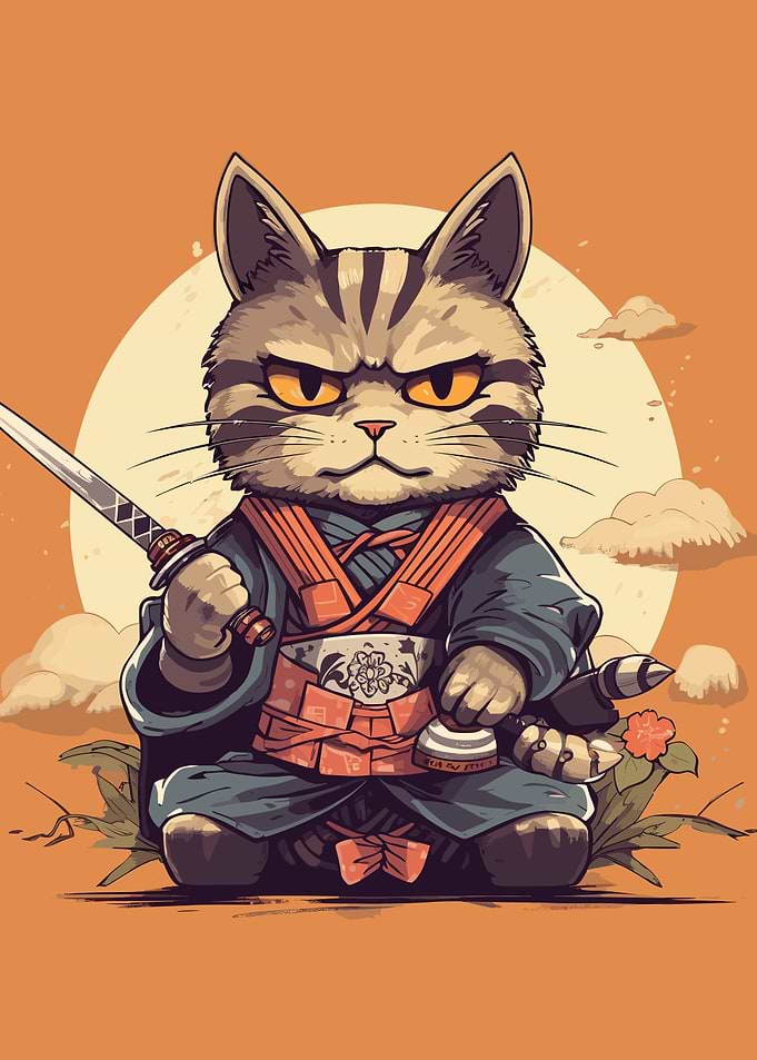 Cat Samurai Japanese