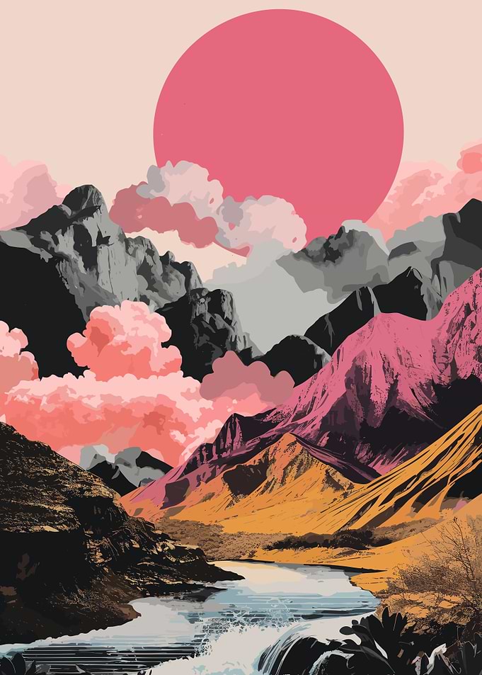 Mountains and River