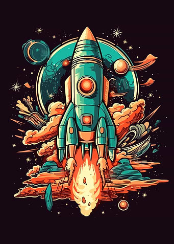 spaceship pop art
