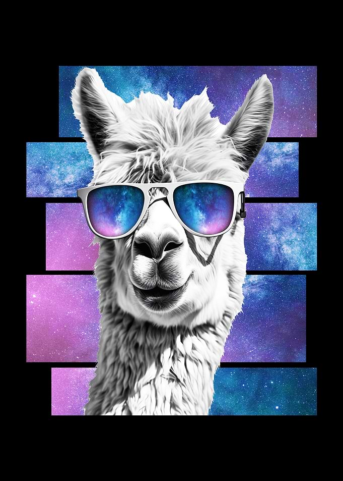 Funny Space Llama Galaxy