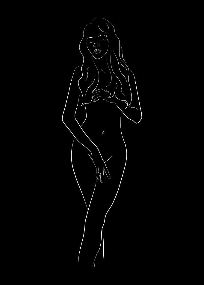 Venus Woman Nude Line Art