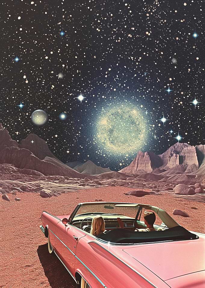 Vintage Car In Space