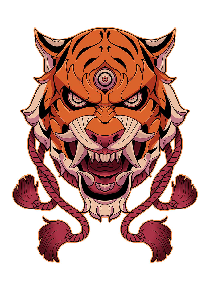 Tora mask tattoo