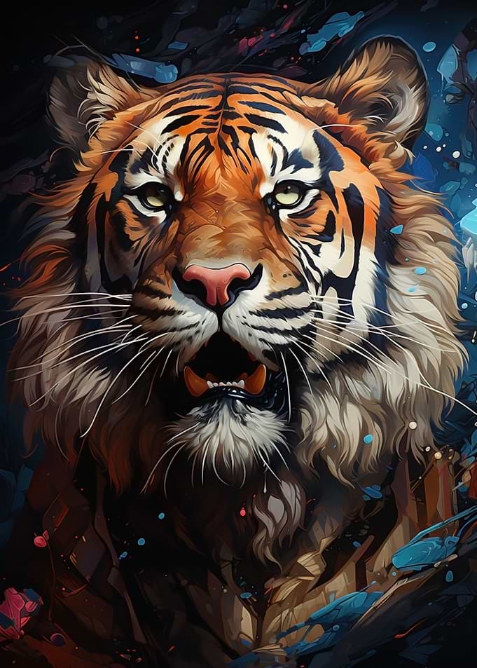 tiger colorful tones