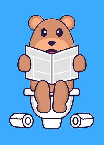 Cute bear Pooping