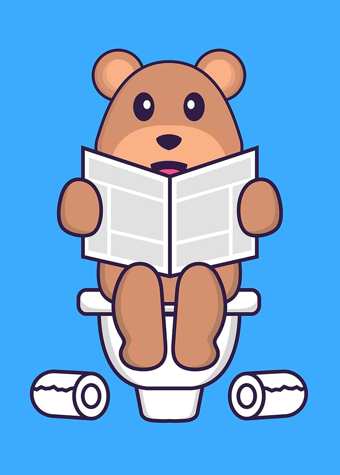 Cute bear Pooping