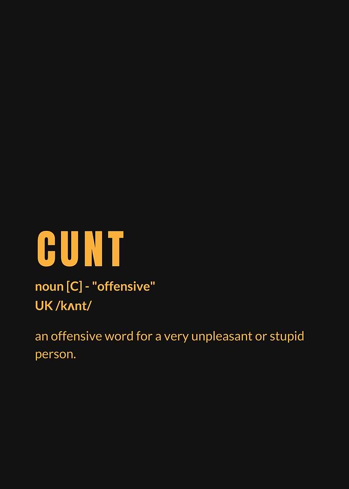 cunt definition posters