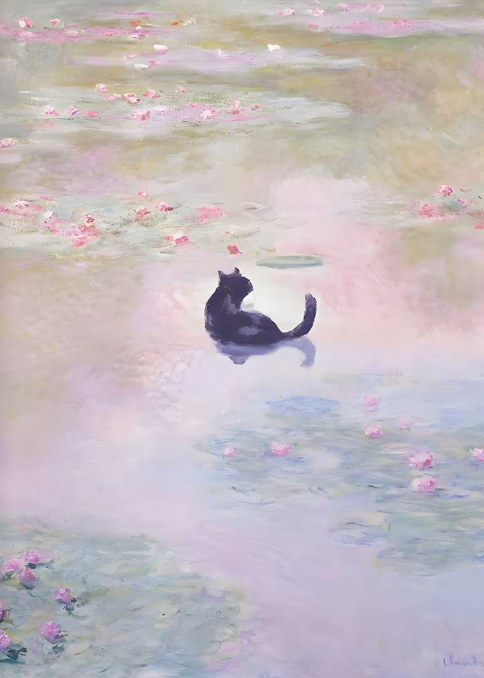 Monet Water Lily Pond Cat