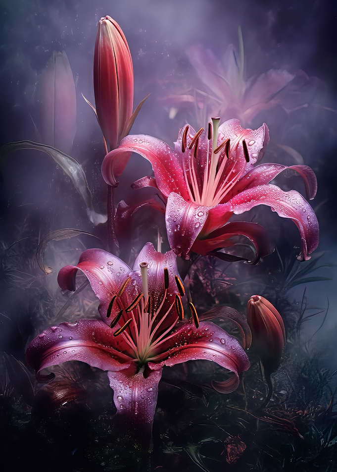 Mystical Violet Lilies