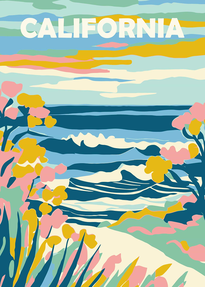 California Travel Poster