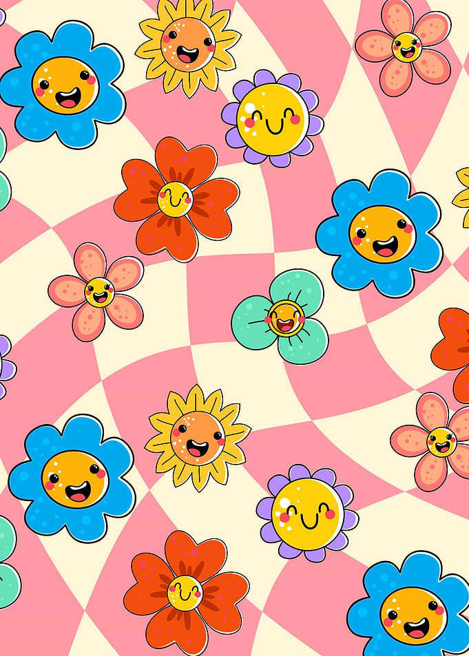Retro Pink Funky Smiley