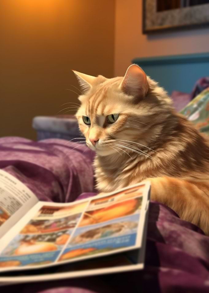 Scholarly Cat Art