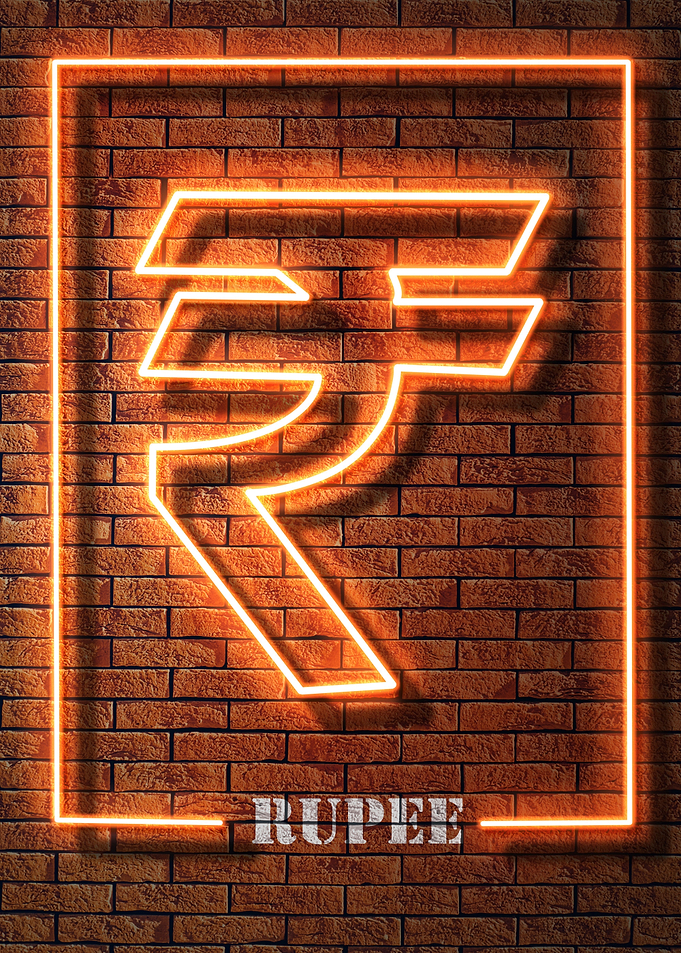 NEON RUPEE SIGN