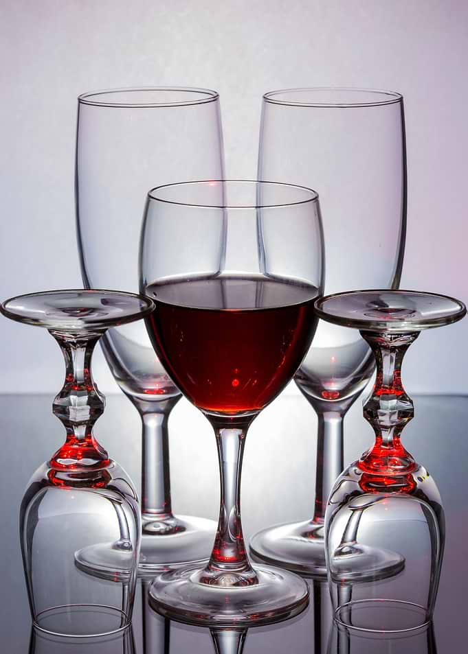 Glass and wine