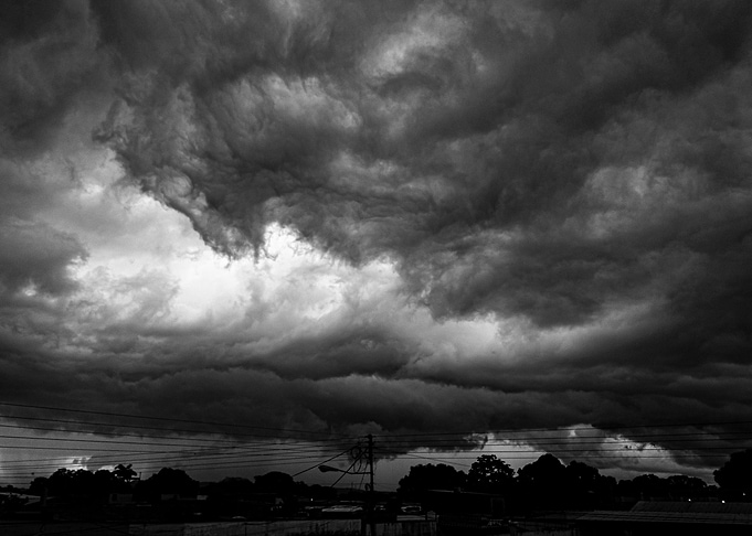 big clouds on the city