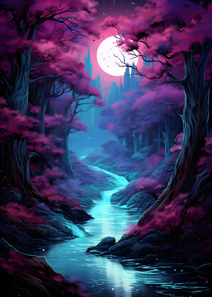 Enchanted Purple Forest
