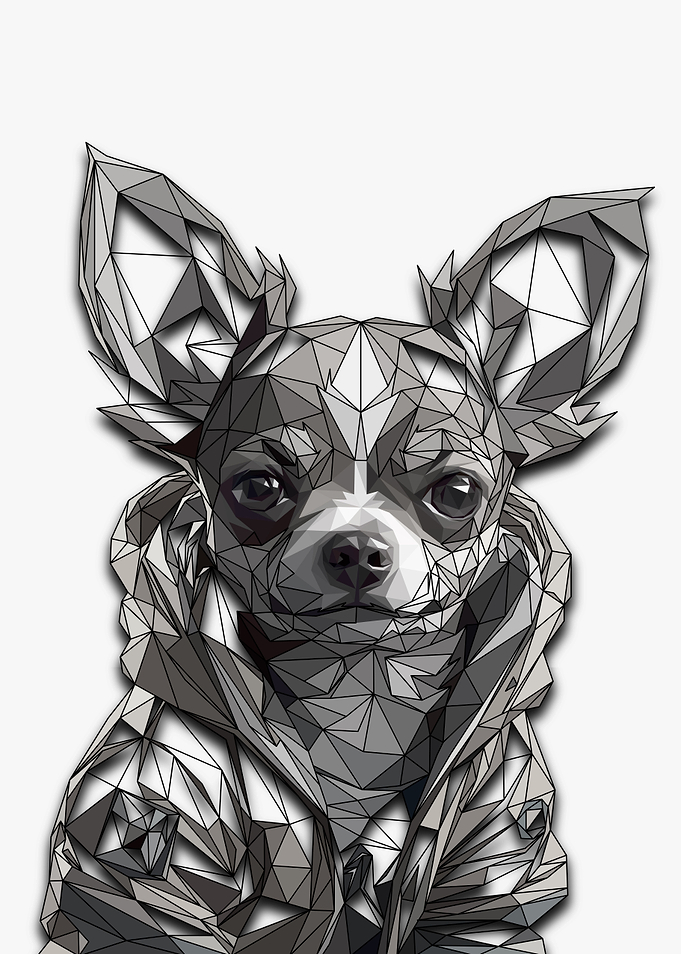 Dog Low Poly Half Frame