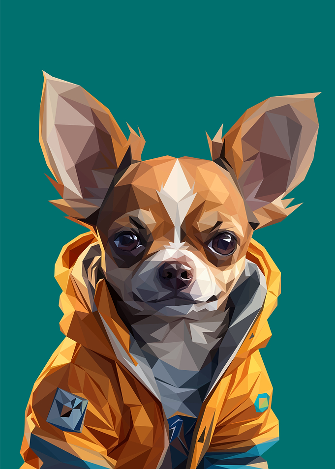 Chihuahua Low Poly Art