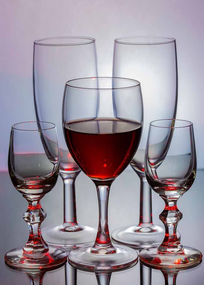 Glass and wine