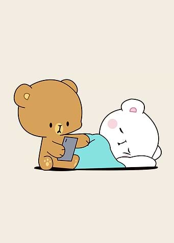two bear baby cute
