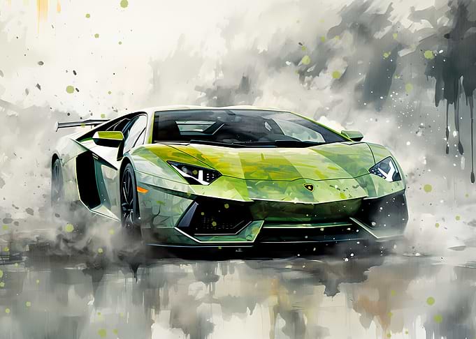 Green Lamborghini