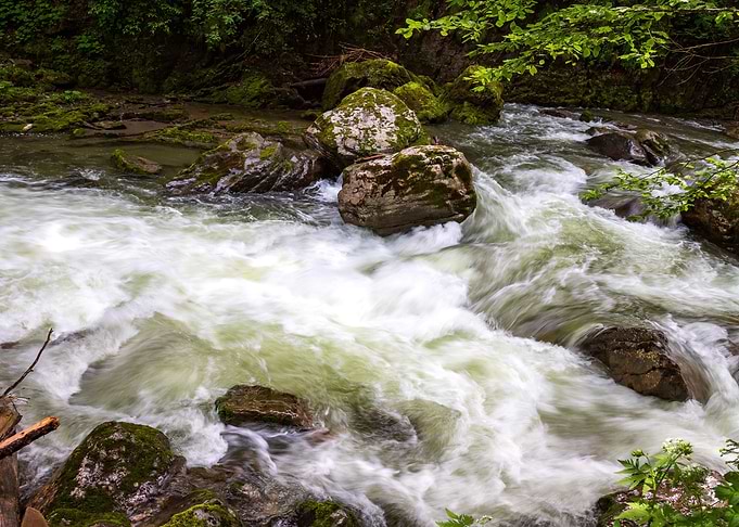in a gorge