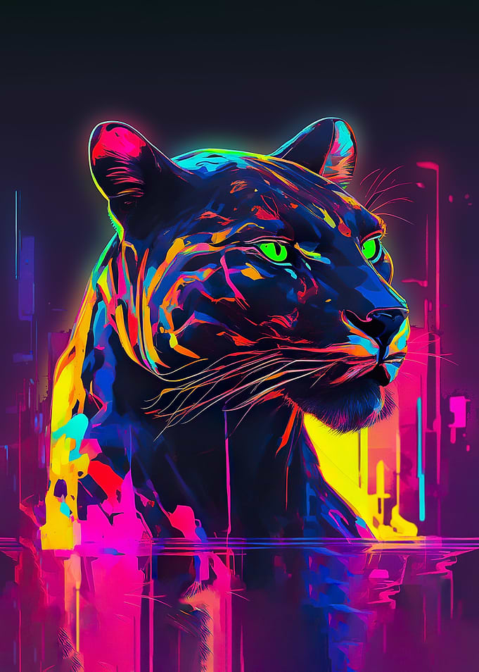 Black panther neon light