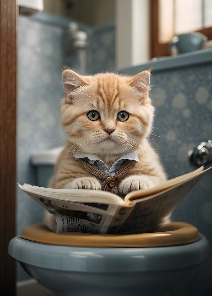 Cat Reading Funny