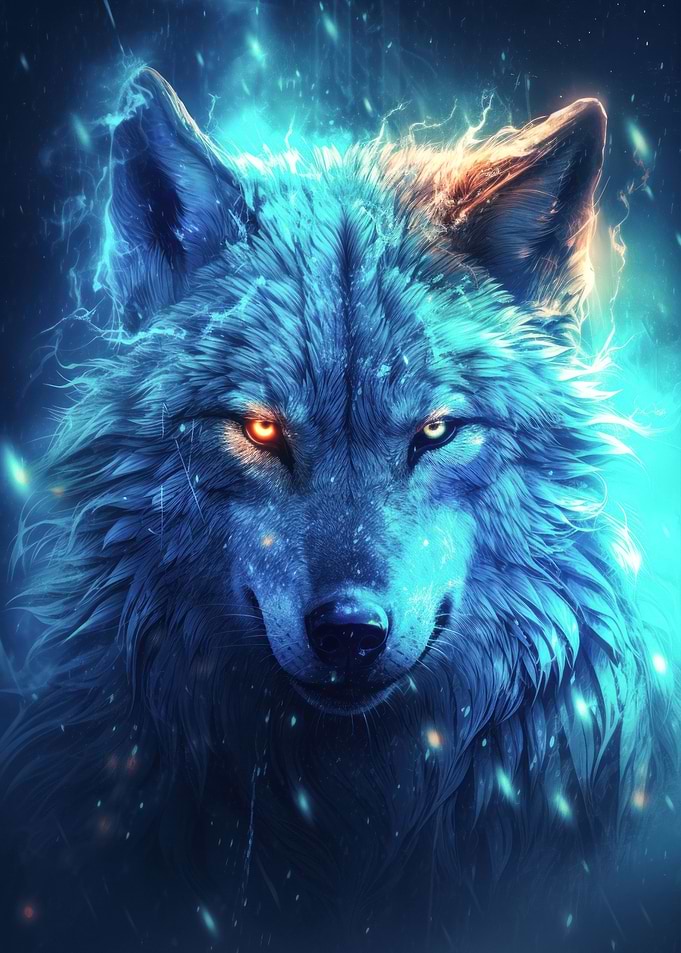 fierce white wolf
