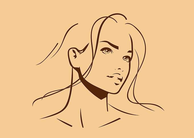 Girl face drawing