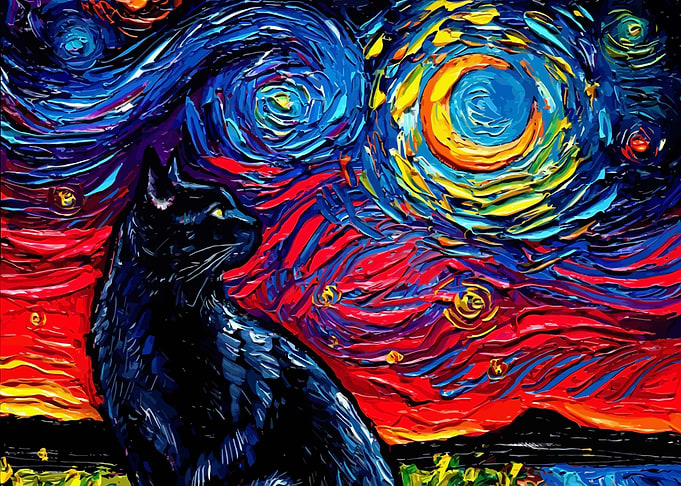 Starry Night Cat