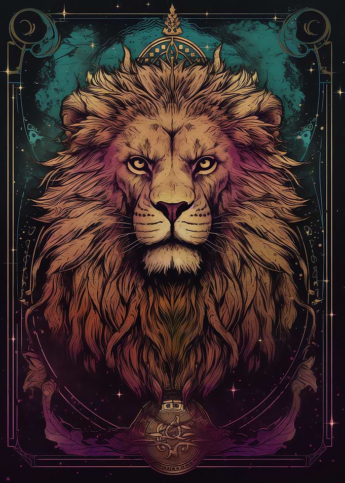 Lion Colorful poster