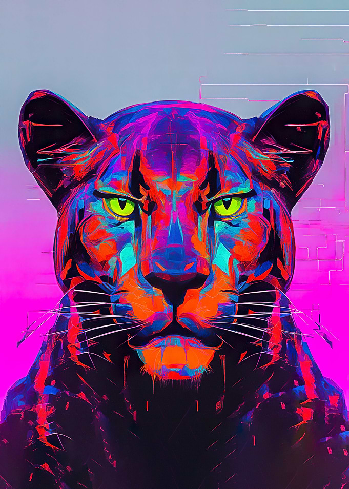 Black panther neon colors