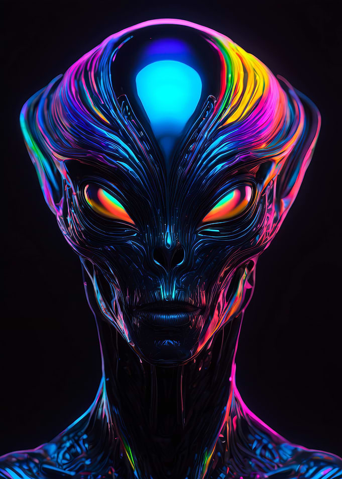 surreal portrait of alien