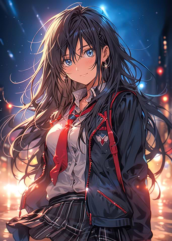 waifu in school uniform