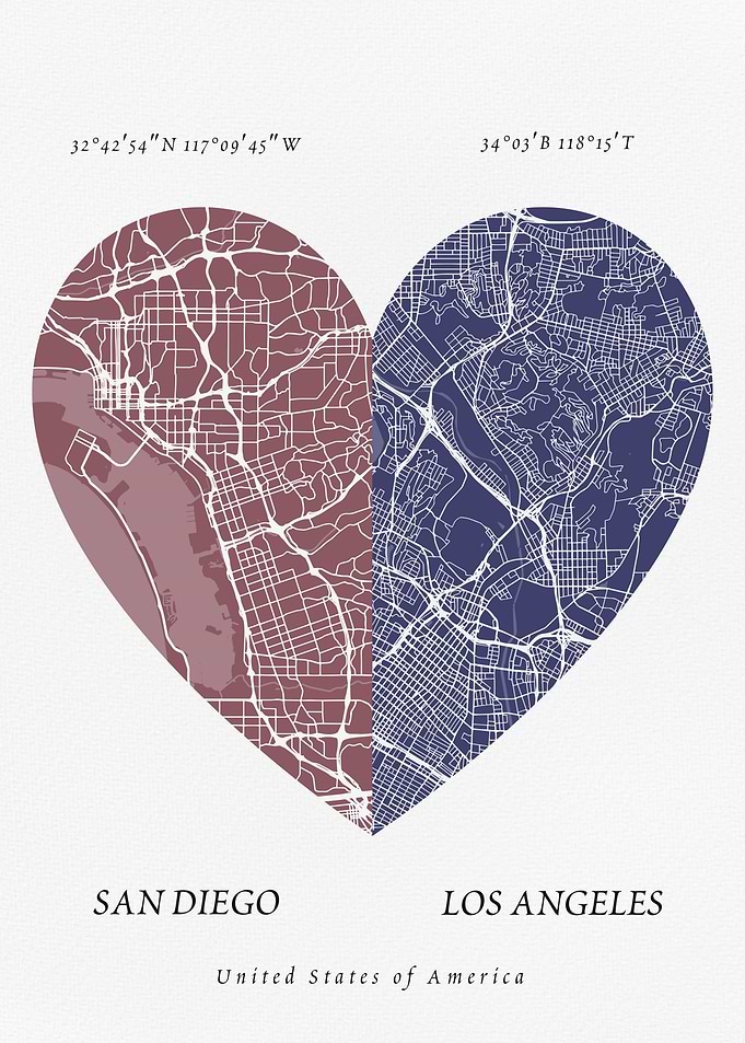 San Diego and Los Angeles