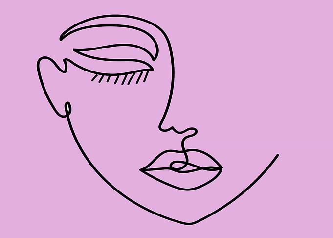 Face woman drawing