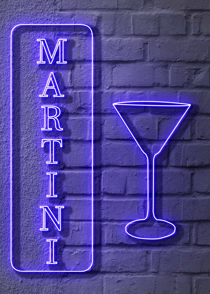 A Neon Martini Sign