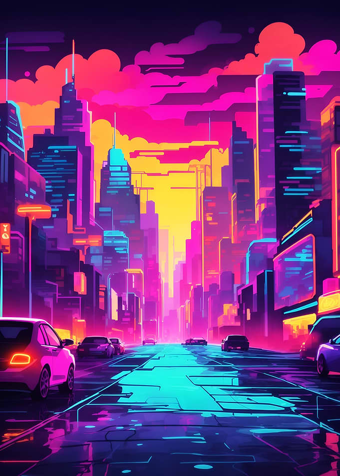 City Landscape Neon