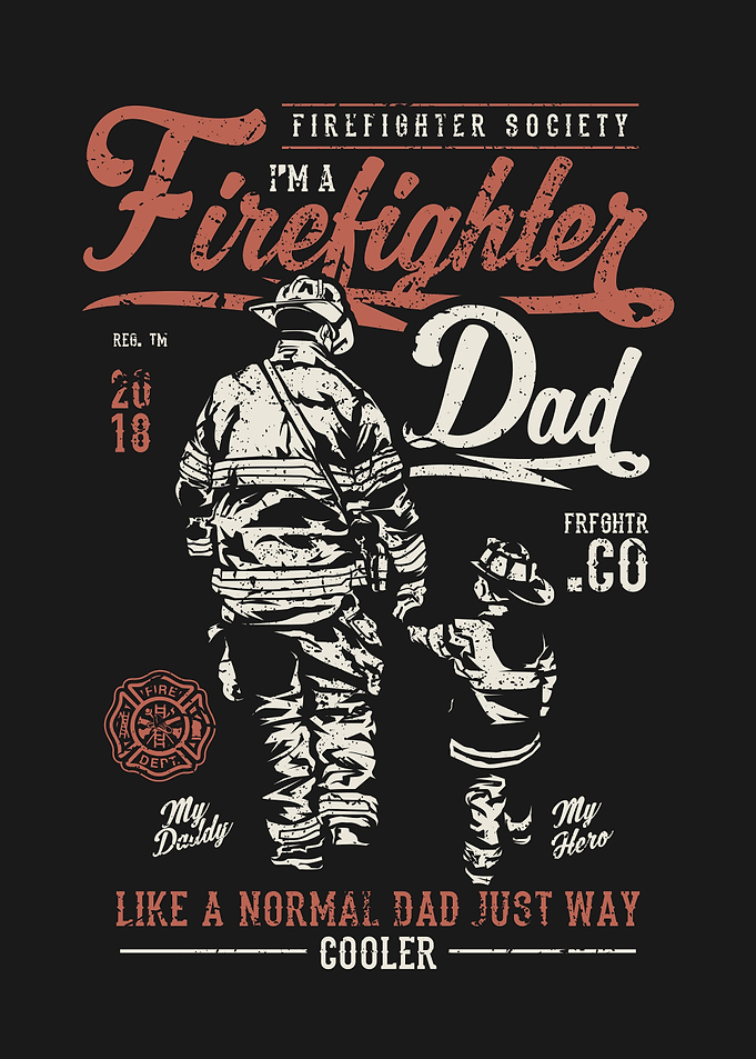 Firefighter Flame Dad Son