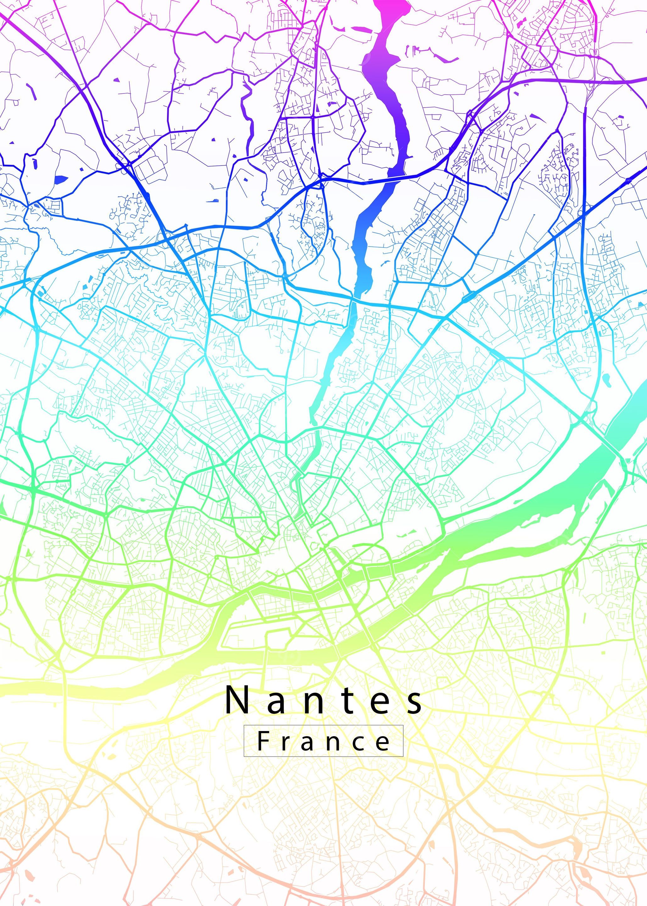 Nantes France City Map