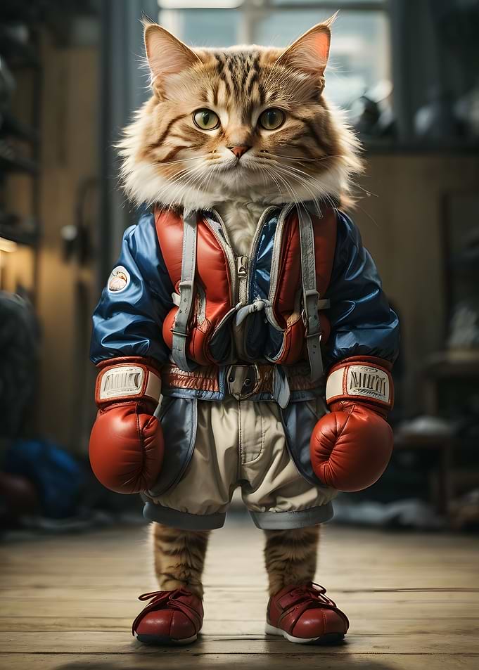 Boxing Cat Funny