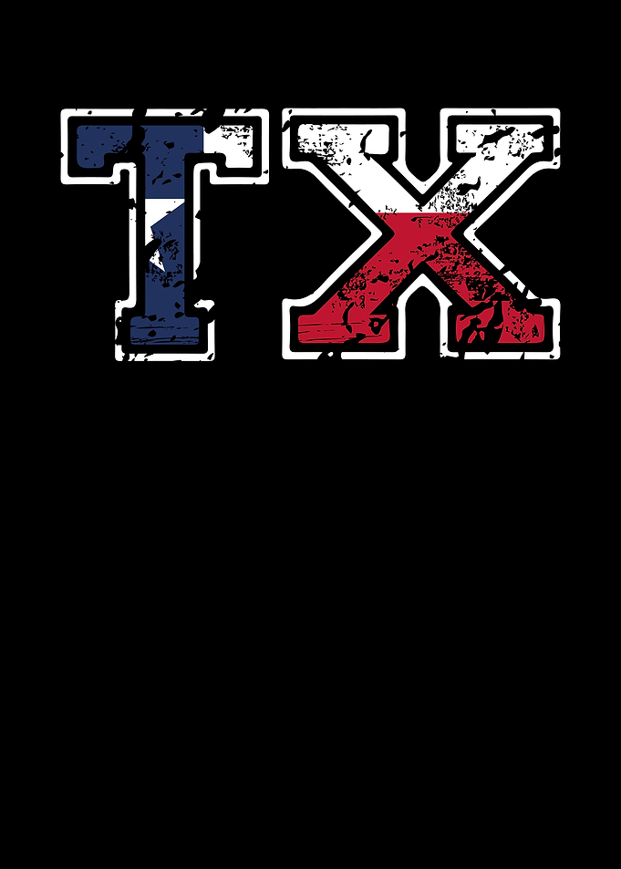 Texas american flag black