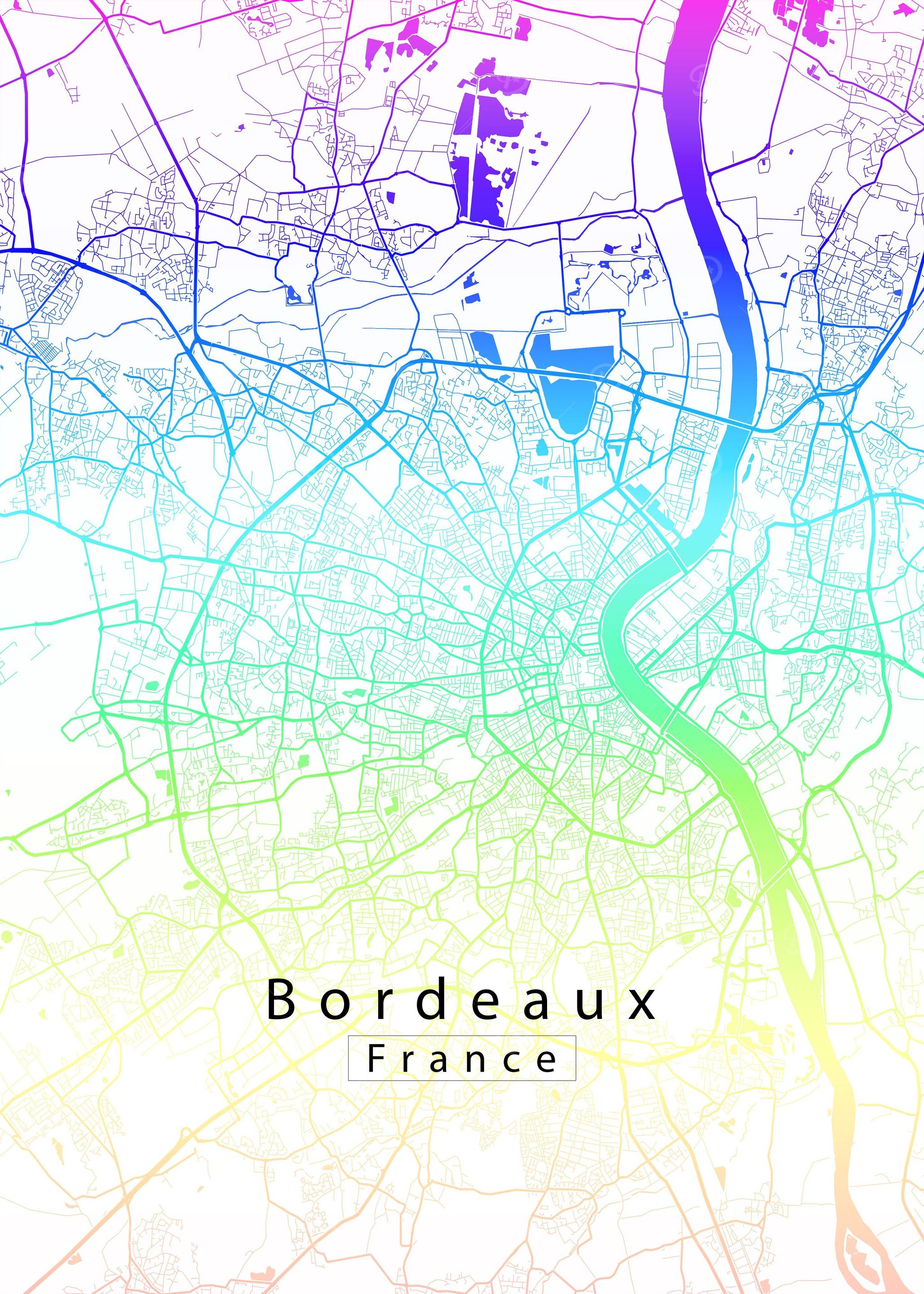 Bordeaux France City Map