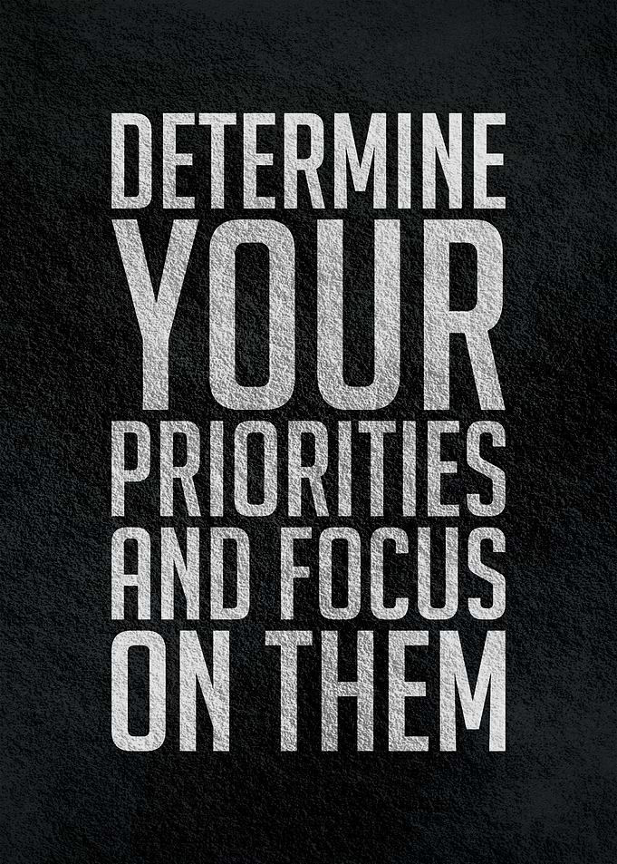 Determine your priorities