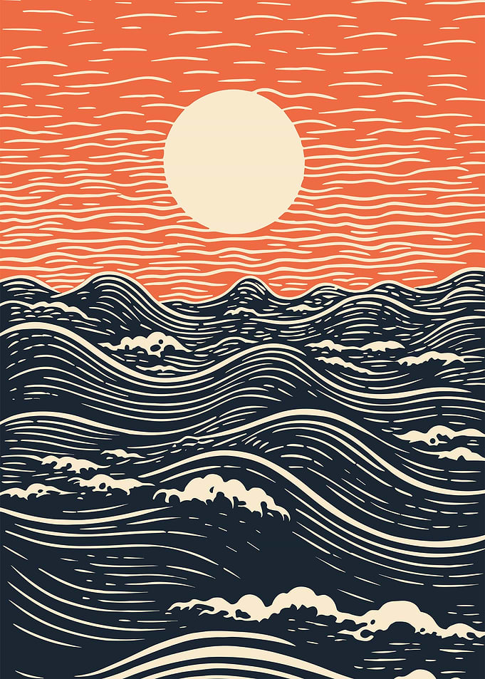 Minimalist Sunset Landscap