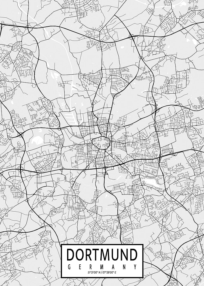 Dortmund City Map Light