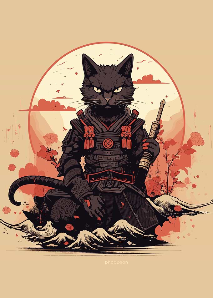 Cat Samurai Japanese