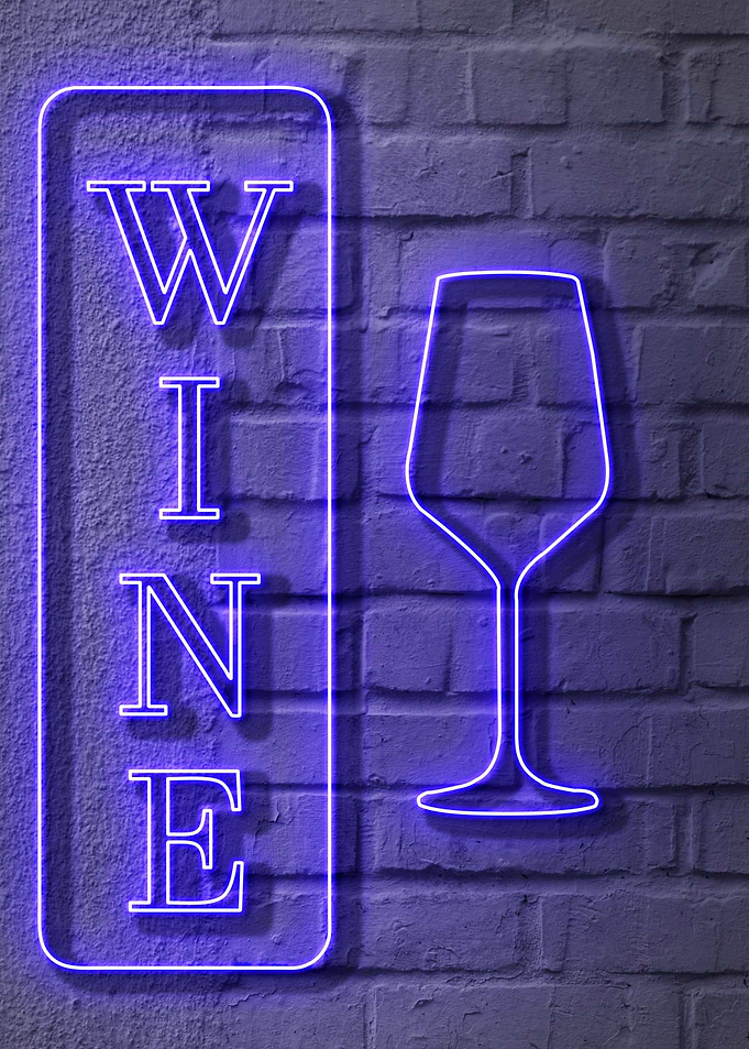 A Neon Wine Sign